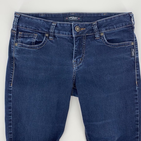 Silver Jeans Co. Suki Slim Bootcut Indigo Blue Jeans, W31/L33 - Picture 6 of 16